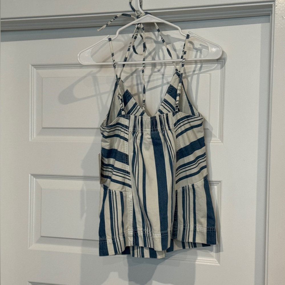 Striped Blue and White denim top - Picture 7 of 9